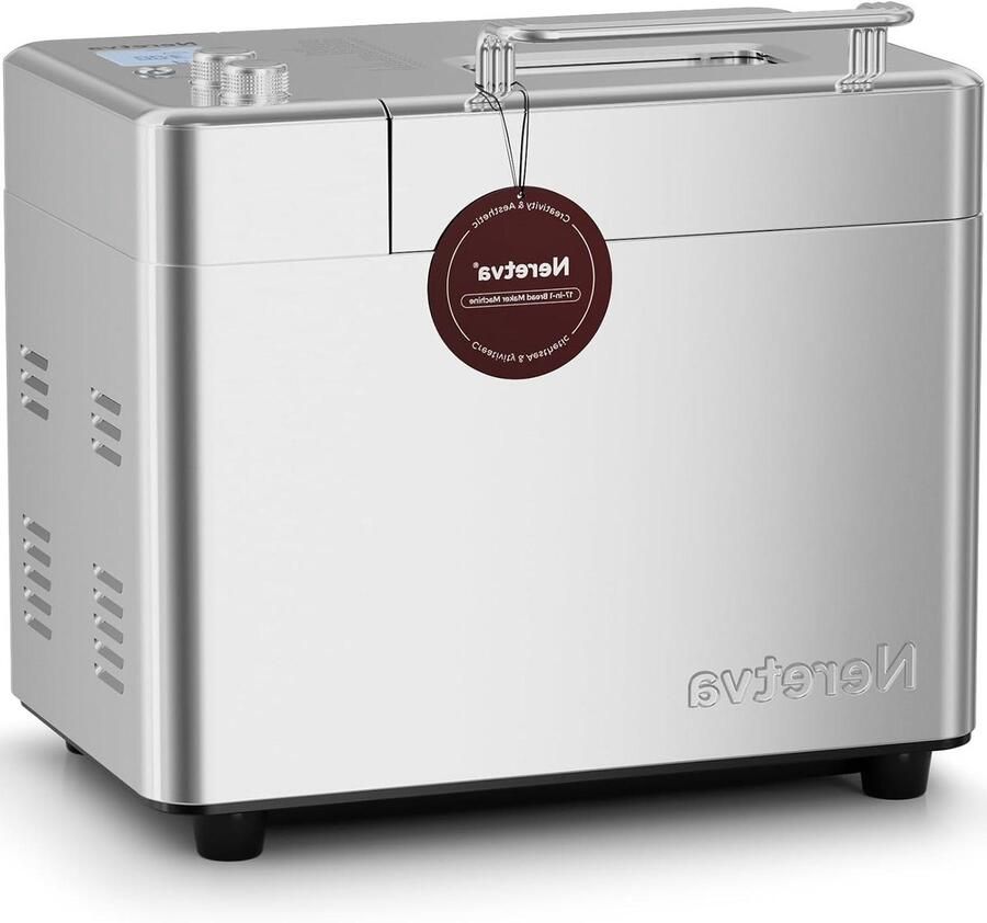 Broodmaker Broodbakmachine Zelf Brood Bakken Dubbele Verwarming 2 Lbs Capaciteit Zilver