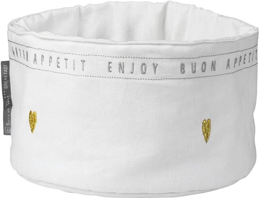 Broodmand 25 cm met Gouden Harten Romantische Ontbijtaccessoire