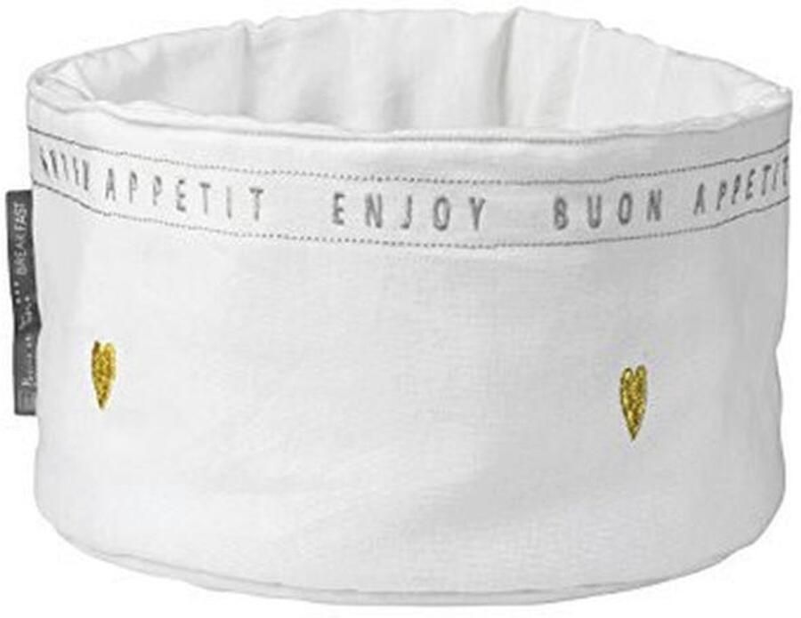 Broodmand 25 cm met Gouden Harten Romantische Ontbijtaccessoire