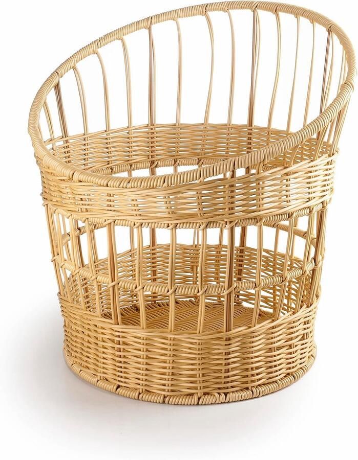 Broodmand Baguette Opslag Bak Brood Bewaren Wilgenlook Design 32 x 42 cm Lichtbruin
