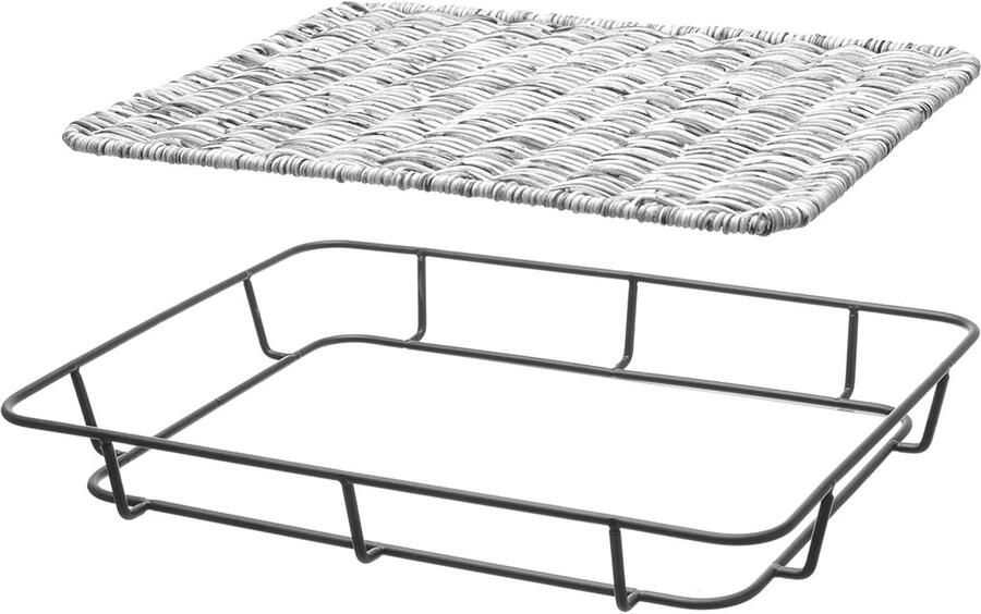 Broodmand Bakkersmand Display Professioneel Gebruik Uitneembare Bodem 40x30x5cm Lichtgrijs