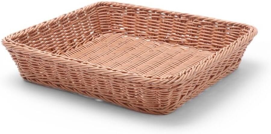 Broodmand Bakkersmand Presentatie Brood Verstevigd met RVS frame 35x32x7cm Bruin
