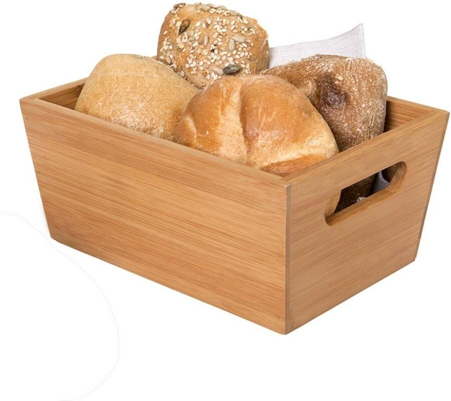 Broodmand Bamboe Broodhouder Opslag Keuken Organisatie Milieuvriendelijk Materiaal 30x20x11 CM Bruin