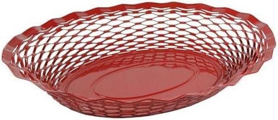 Broodmand Broodtrommel Tafeldecoratie Brood Serveren Vaatwasser Magnetronbestendig 25 x 18 cm Rood