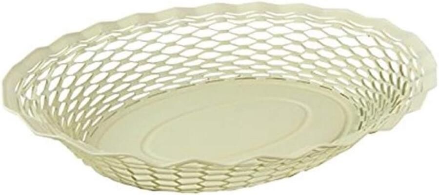 Broodmand Broodtrommel Vers Houden Brood Vintage Oval Design 30 x 24 cm Beige