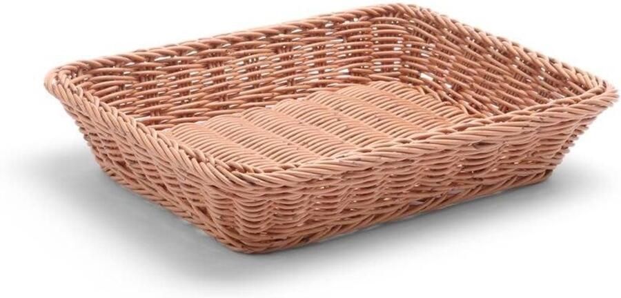 Broodmand Gevlochten Bakkersmand Verstevigd Brood Presenteren Roestvrij Stalen Frame GN1 2 Formaat Naturel