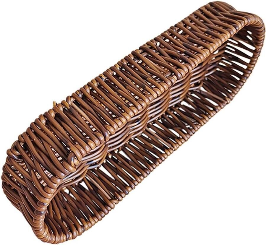 Broodmand Handgevlochten Broodserver Natuurlijk Brood Presenteren Dichte Vleching Onderhoudsvriendelijk 24 x 9.5 x 4 cm Koffie