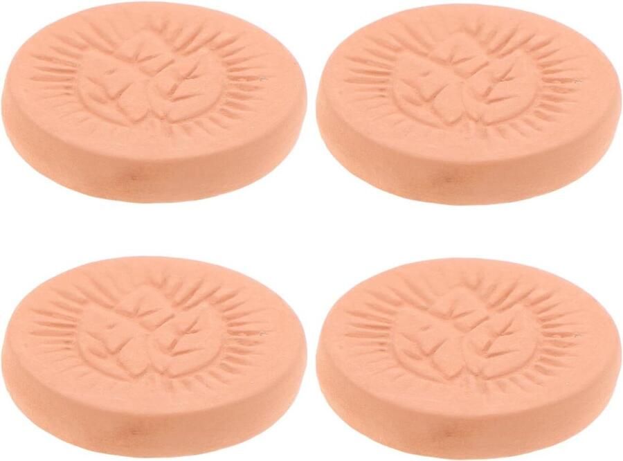 Broodmand Isolatieplaat Terracotta Warmhouder Brood Warm Houden Vochtregulerende Steen 4 Stuks Lichtbruin