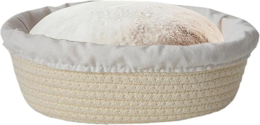 Broodmand Katoen Rijsmand Brood Bakken Handgemaakt Touw 10x4x4 cm Meerkleurig
