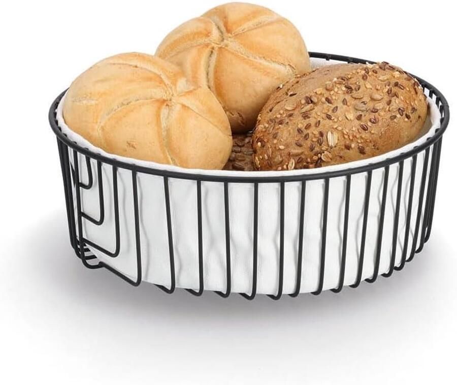 Broodmand Metaal Rijsmand Brood Bakken Afneembare Binnenvoering Ronde Vorm Zwart