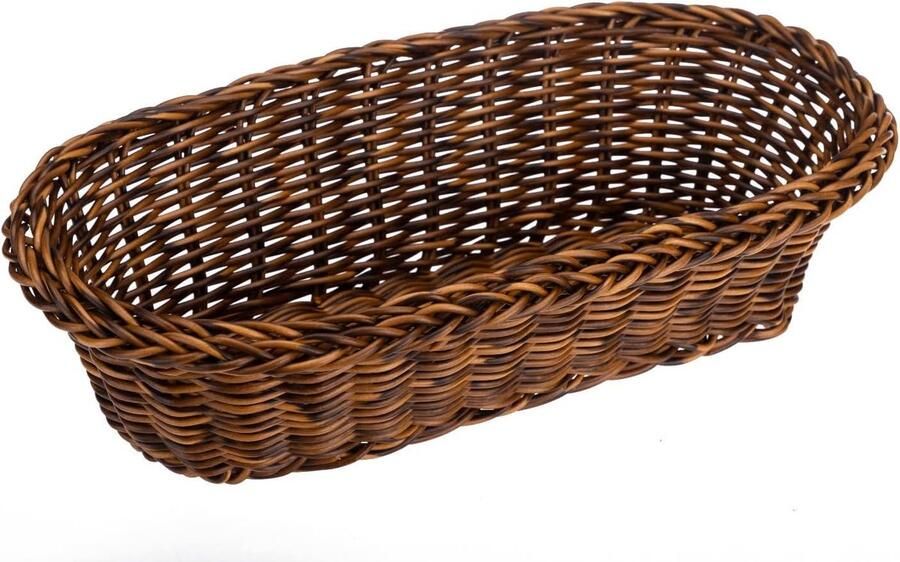Broodmand Ovaal Mand voor brood serveren Gevlochten design 29 x 15 cm Bruin