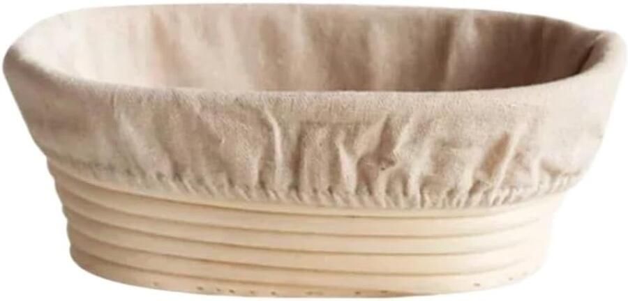 Broodmand Ovaal Rijsmand Gistmand Zelf Brood Bakken Natuurlijk Rotan Materiaal 25 x 8 x 15 cm