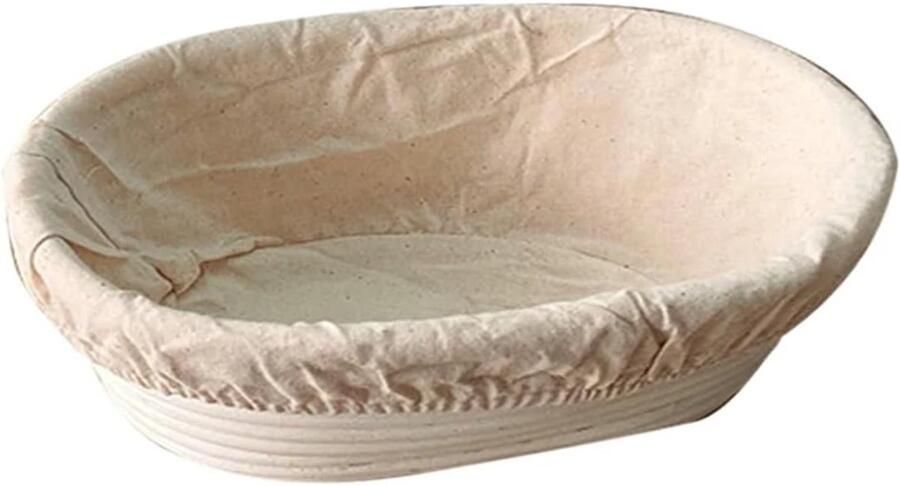 Broodmand Ovaal Rijsmandje Bakmand Brood Bakken Handgemaakt Rotan 25 x 15 x 8 cm Houtkleur
