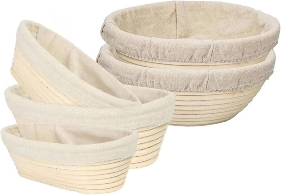 Broodmand Rattan Rijsmand Deeg Brood Bakken Natuurlijk Materiaal 17x12x6 cm Natuurlijk