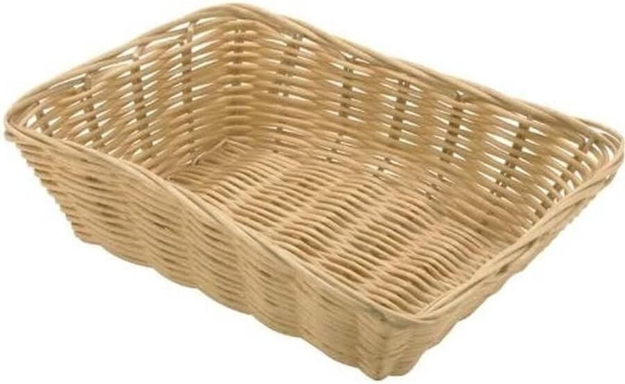 Broodmand Rechthoekig Brood opberger Brood presenteren Polyrotan materiaal 23 cm Bruin