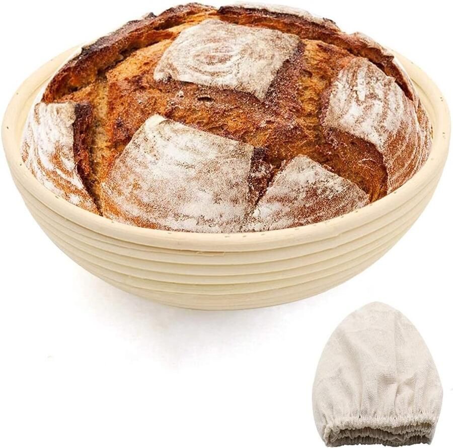 Broodmand Rijs Brotform Rotan Brood Bakken Inclusief Liner Ronde Vorm