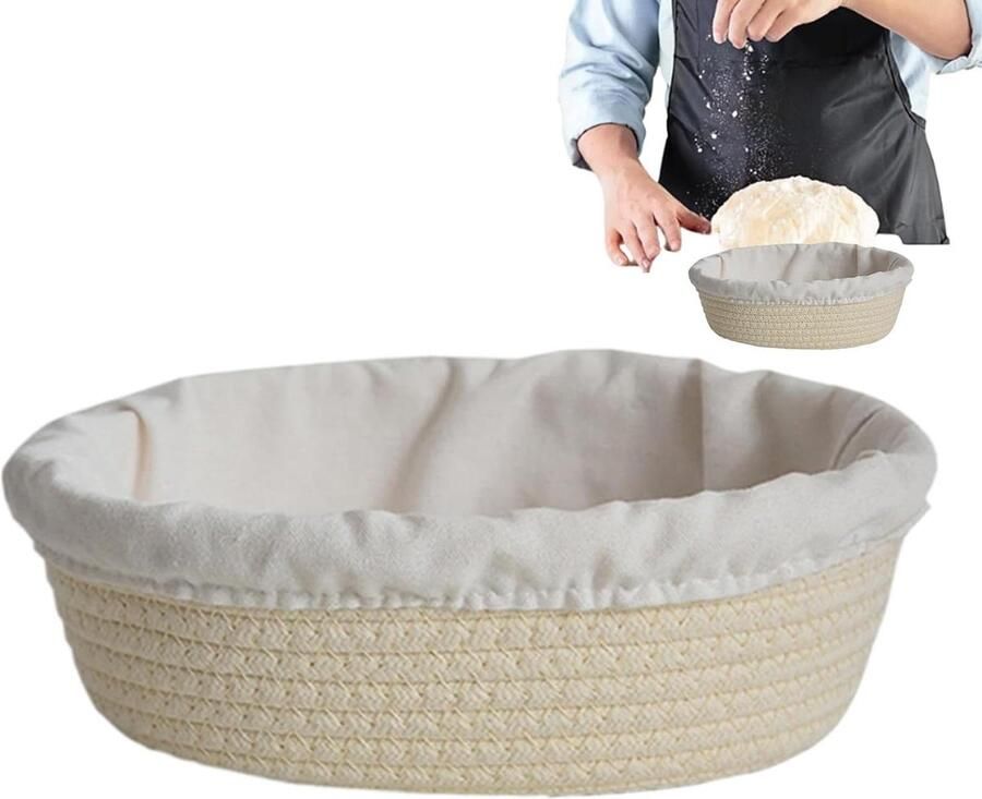 Broodmand Rijsmand deeg Brood bakken Handgemaakt katoen 20x25x8 cm Meerkleurig