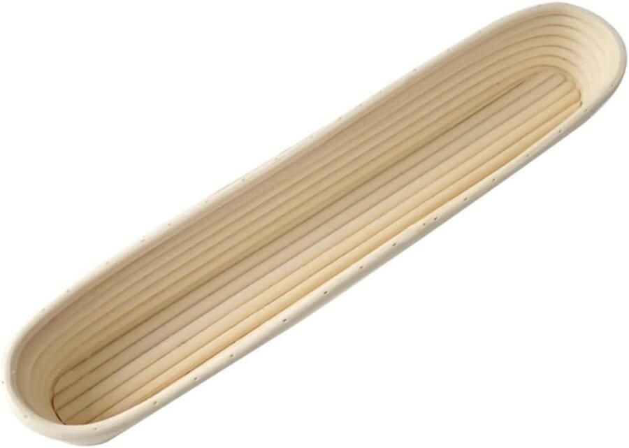 Broodmand Rijsmand Deegmand Brood Bakken Natuurlijk Rattan Materiaal 34x10x5.5 cm Beige