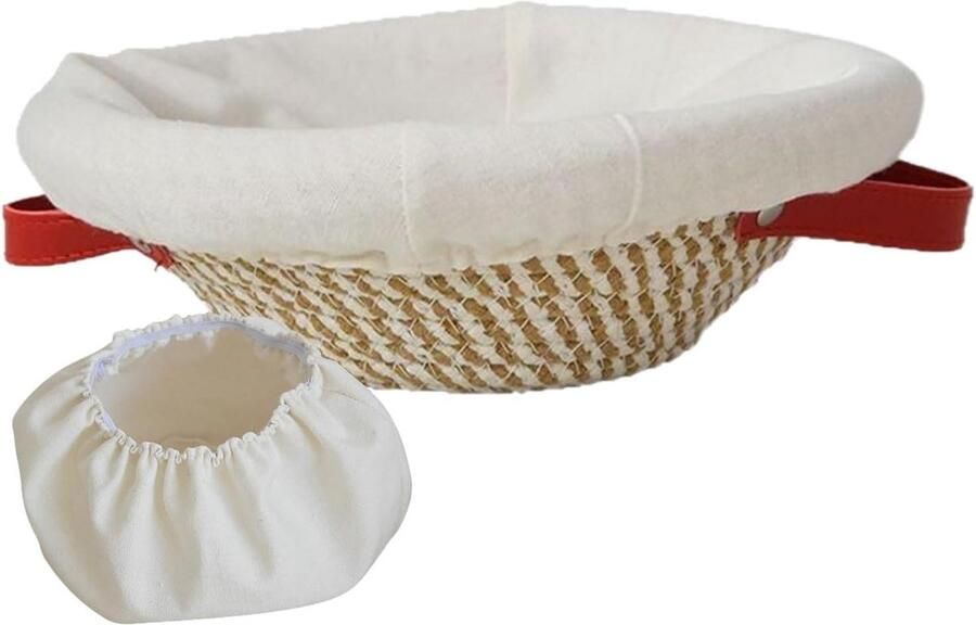 Broodmand Rijsmandje Deegmand Brood Bakken Met Voering en Deksel 26.5B x 14.4H cm Niet gespecificeerd