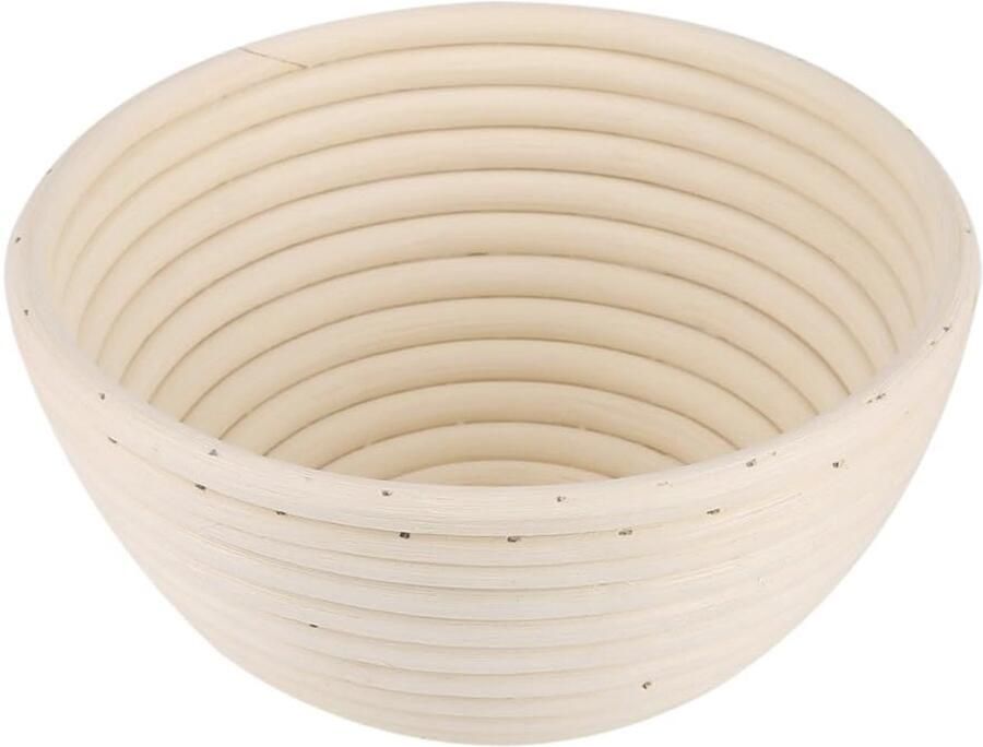 Broodmand Rond Rijsmand Deeg Brood Bakken Natuurlijk Rattan Materiaal 18x9 cm Natuurlijk Bruin