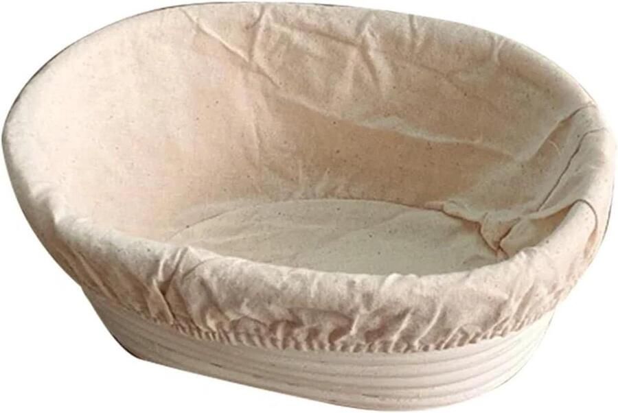 Broodmand Rotan Rieten Mand Deeg Laten Rijzen Natuurlijke Materialen 17 x 12 x 8 cm Houtkleur