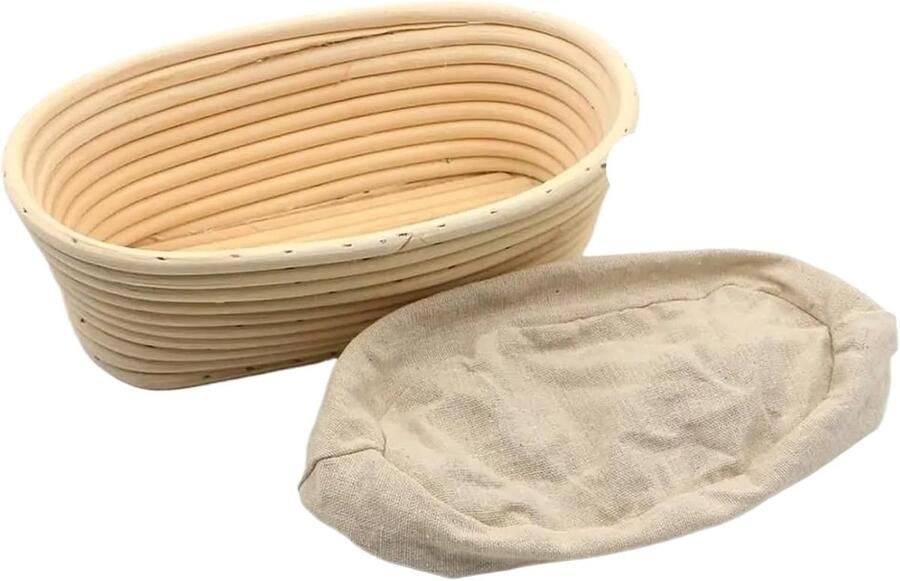 Broodmand Rotan Rijsmand Brooddeeg Broodbakken Thuis Handgemaakt en Duurzaam 25 x 15 x 8 cm Natuurlijk