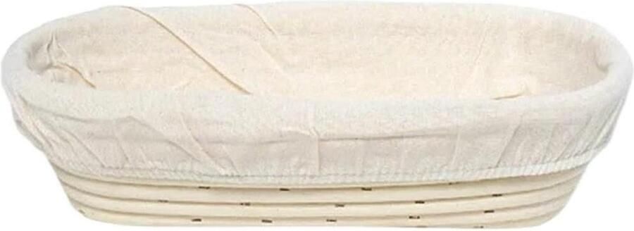Broodmand Rotan Rijsmand Deeg Zelf Brood Bakken Handgemaakt Natuurlijk Materiaal 30 x 14 cm Houtkleur