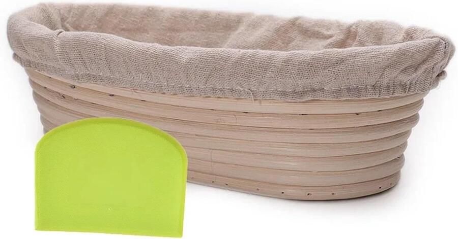 Broodmand Rotan Rijsmand Deegmand Brood Bakken Natuurlijk Ademend Materiaal 25 x 15 x 8 cm Houtkleur