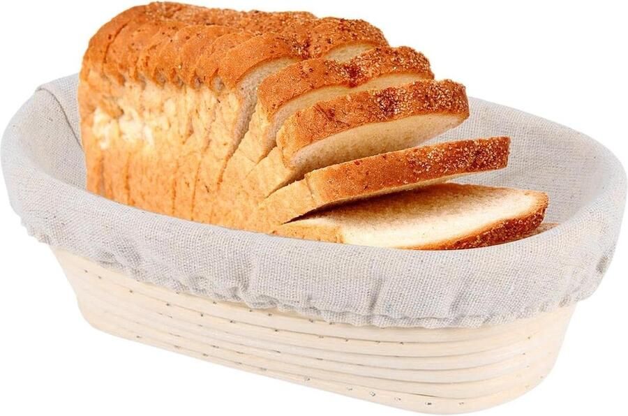 Broodmand Rotan Rijsmand Gistmand Brood Bakken Natuurlijk Materiaal 25 x 15 x 8.5 cm Niet gespecificeerd
