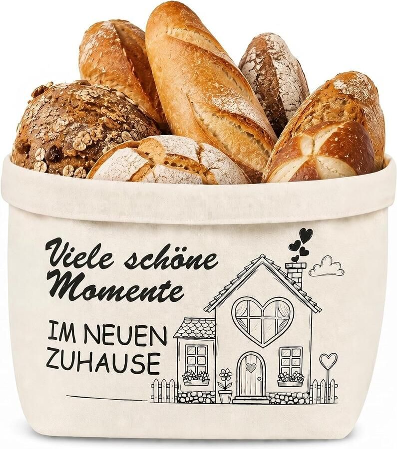 Broodmand Stof Broodzak Katoen Brood Vers Houden Ademend Materiaal 38 x 22 x 16 cm Wit