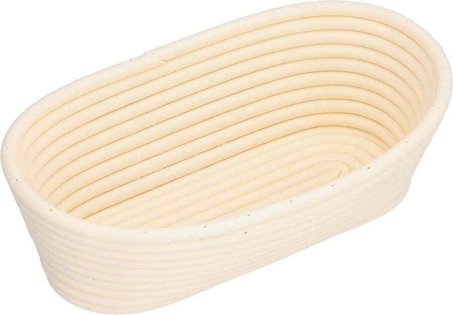 Broodmandje Bakmand Rijslaad Brood fermenteren Uniek ontwerp 25x15x8cm Gebroken wit