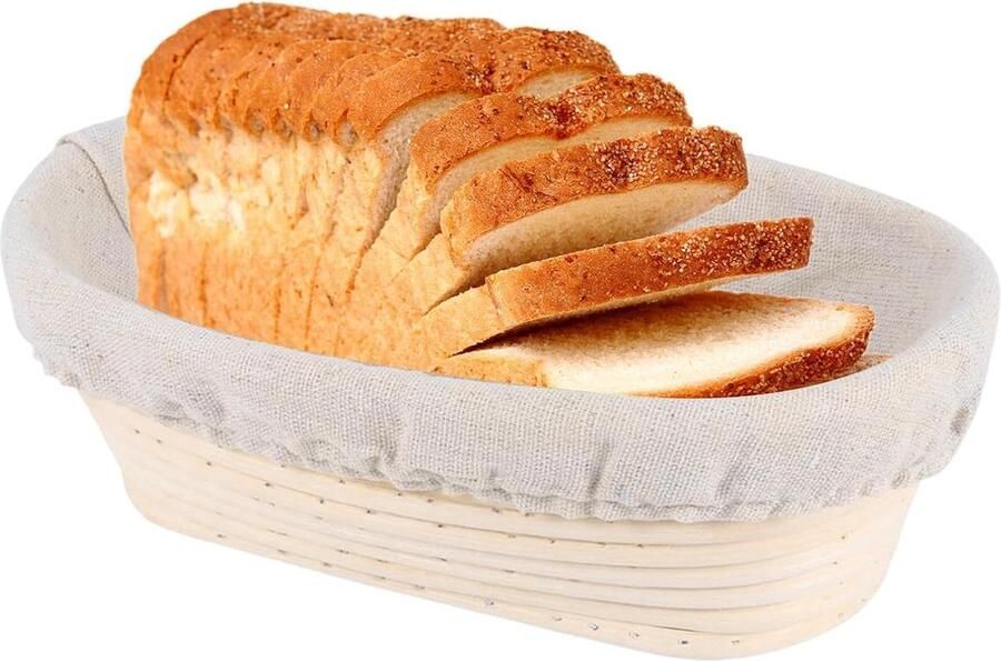 Broodmandje Rotan Rijsmandje Broodbakjes Brood Bakken Natuurlijk Rotan Materiaal 25 x 15 x 8.5 cm