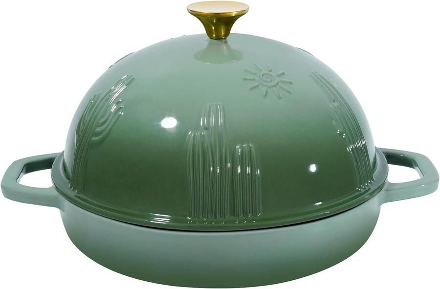 Broodoven Gietijzer Stoofpan Dome Brood Bakken Gelijkmatige Warmte 5 Liter Groen