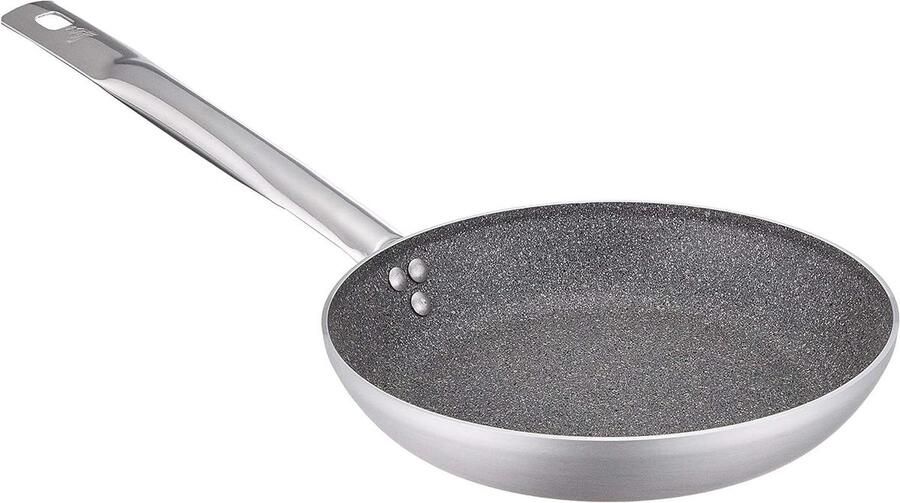 Broodpan Koekenpan Lage Rand Brood Bakken Granietlook Coating 24 cm Zwart