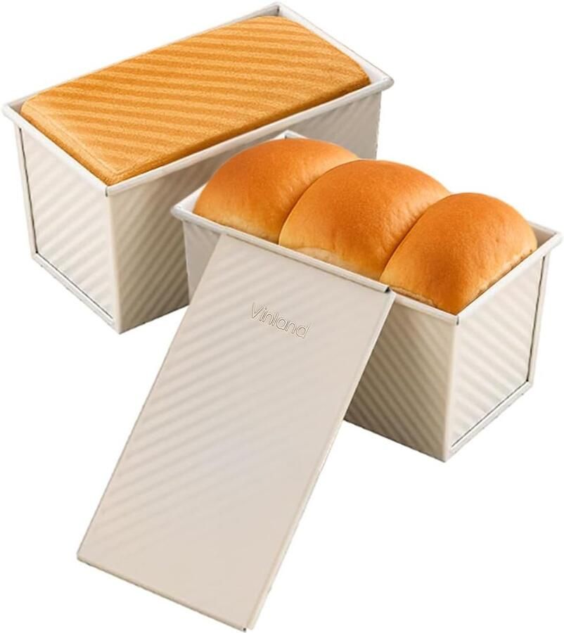 Broodpan Met Deksel Bakvorm Toastbrood Zelf Brood Bakken Antiaanbaklaag Koolstofstaal 21x12x11cm Wit