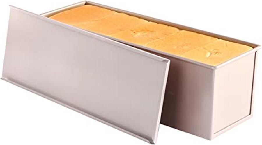 Broodpan met deksel Toast bakvorm Brood bakken Antiaanbaklaag 38x13x12 cm Grijs