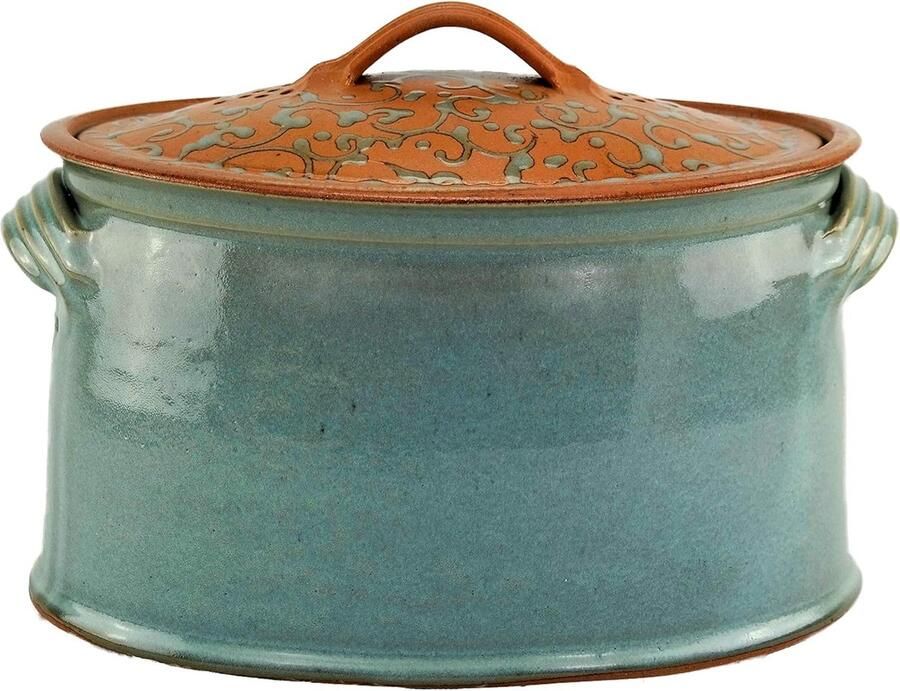 Broodpot Aardewerk Voorraadpot Glazuur Brood Vers Houden Handgemaakt Duits Kwaliteit 33x25x21 cm Grijs
