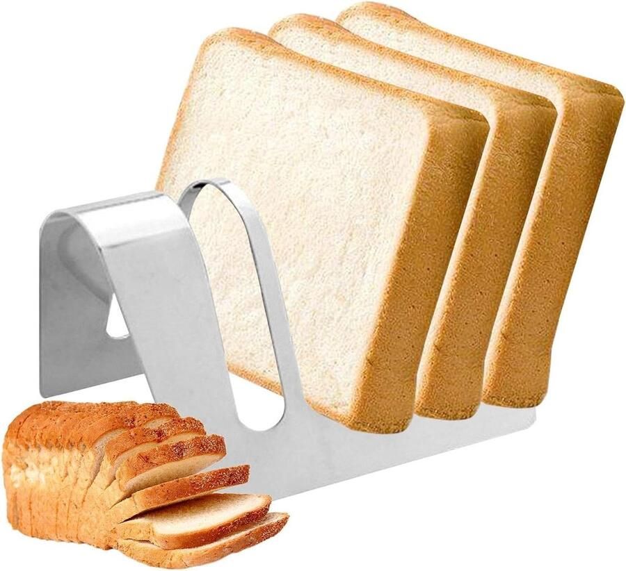 Broodrek Broodsnijder Koelrek Brood Snijden Roestvrij Staal 4 of 6 Vakken Zilver