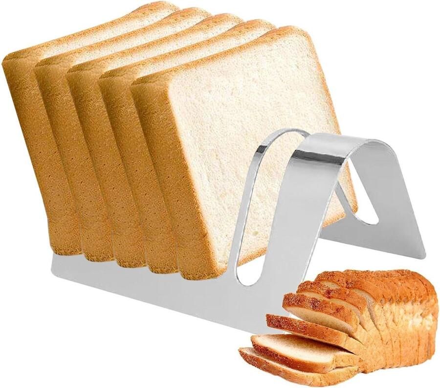 Broodrek Koelstandaard Ontbijt serveren Roestvrij staal 4 of 6 vakken Zilver