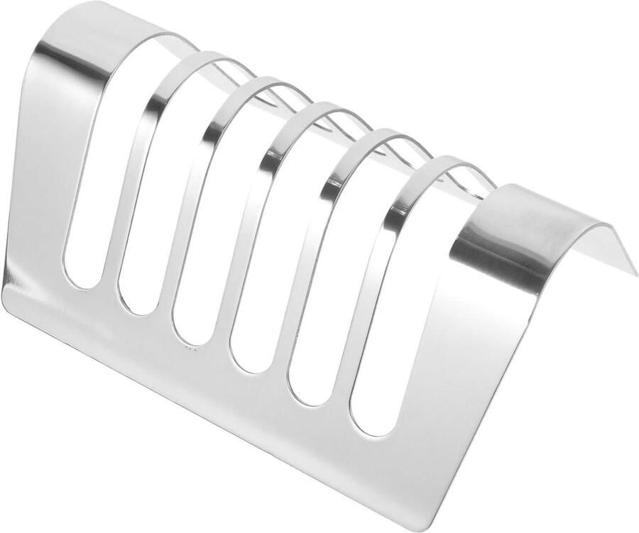 Broodrek RVS Broodhouder Keuken Brood Afkoelen 6-Slots Ontwerp 18.5x12cm Zilver