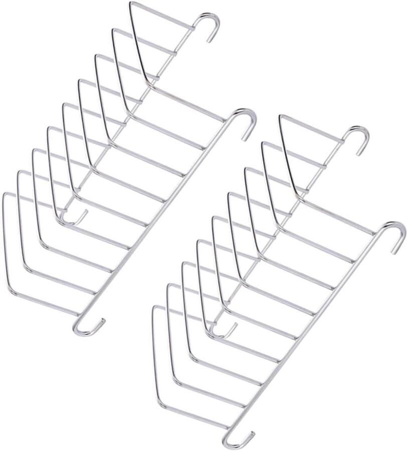 Broodrek Set Toast Houder Oven Bakken Dubbele Laags 15.5cm Zilverkleurig