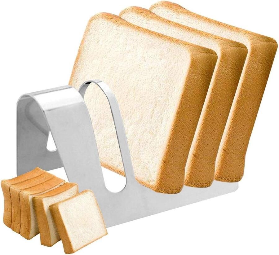 Broodrek Toast houder Ontbijt organiseren Roestvrij staal 4 of 6 sleuven Zilver