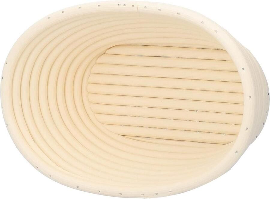 Broodrijsmand Deegmand Bakmand Zuurdesem Bakken Handgeweven Kunststof 21 x 14 x 8 cm Gebroken wit