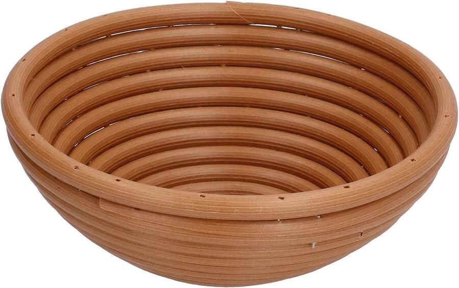 Broodrijsmand Bakmand Zuurdesem Bakken Handgeweven Plastic 16x16x7 cm Geelbruin