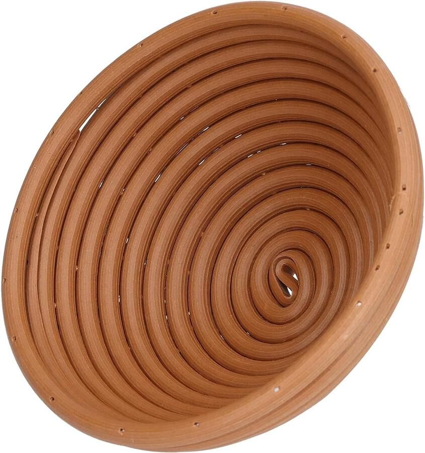 Broodrijsmand Rijsmand Bak Zuurdesem Bakken Wasbaar Plastic 16x6 CM Geelbruin