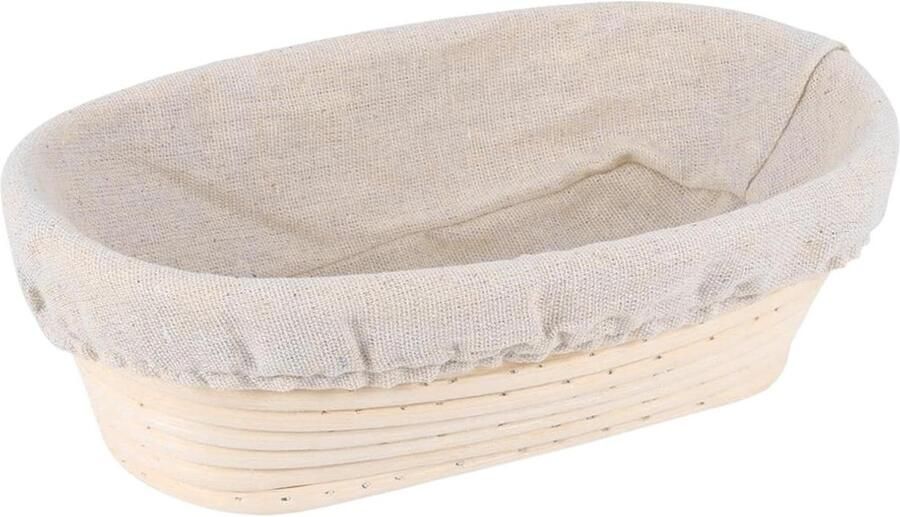 Broodrijsmand Rotan Deegkom met voering Brood bakken thuis Natuurlijk materiaal 25 cm Natuurlijk