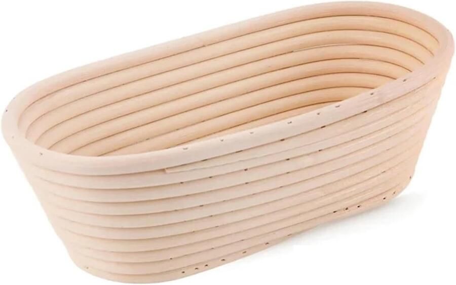 Broodrijsmand Rotan Deegmandje Bakken Brood Deeg Rijzen Verbetert Broodvorm Ovaal 28x15x8cm Houtkleur