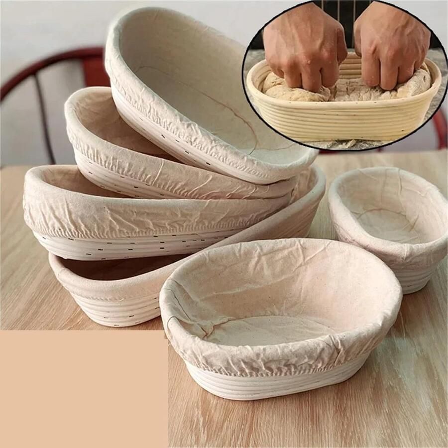 Broodrijsmand Rotan mand Ambachtelijk bakken Natuurlijk materiaal 25x15x8cm Houtkleur