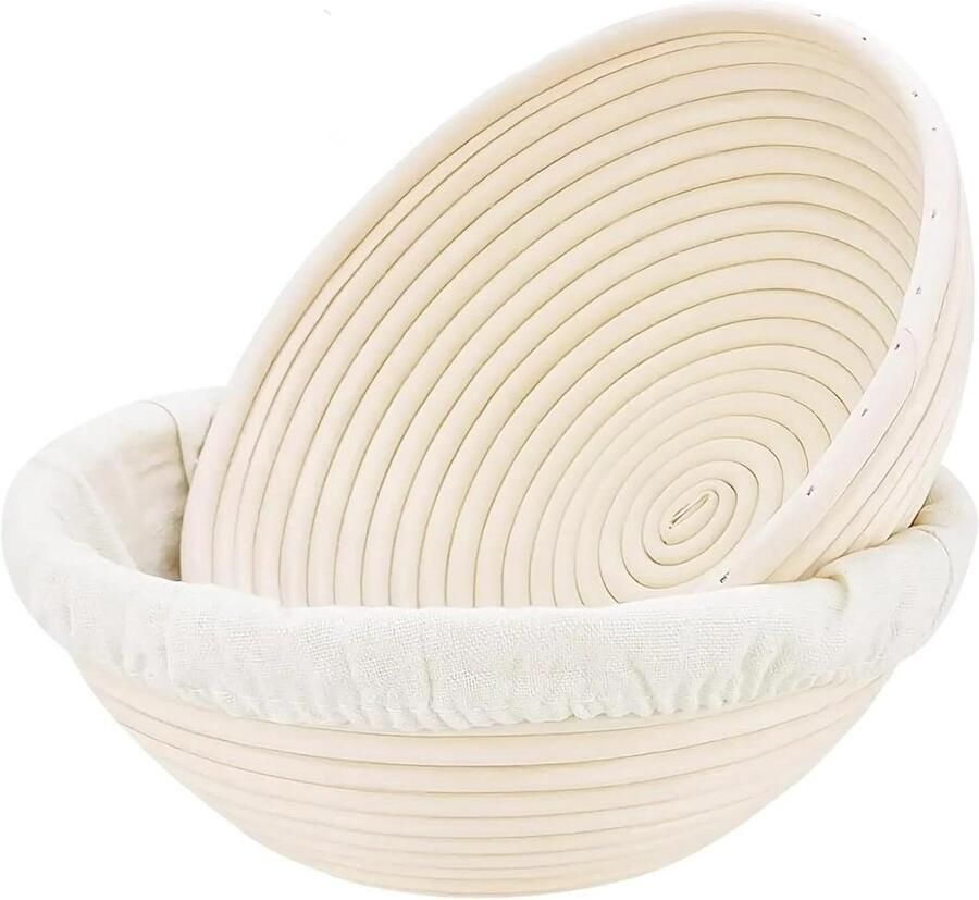 Broodrijsmanden Zuurdesem manden Ambachtelijk brood Handgemaakt rotan 2 stuks 215 cm Houtkleur
