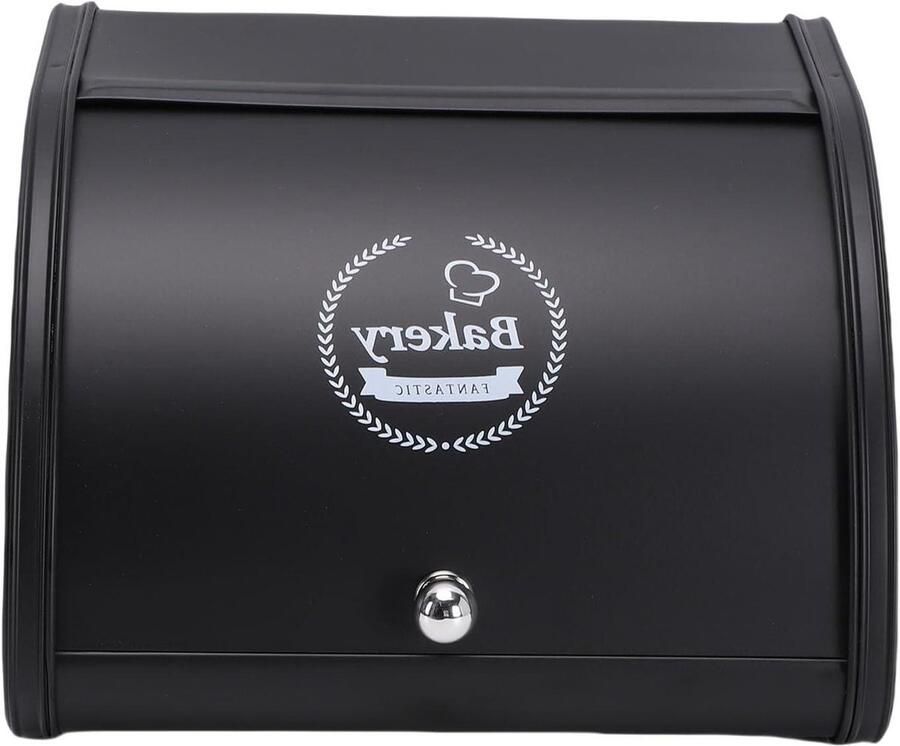 Broodrolcontainer met Deksel Broodtrommel Keuken Voedsel Bewaren Luchtcirculatie Ontwerp 98 x 10 x 67 Inch Zwart
